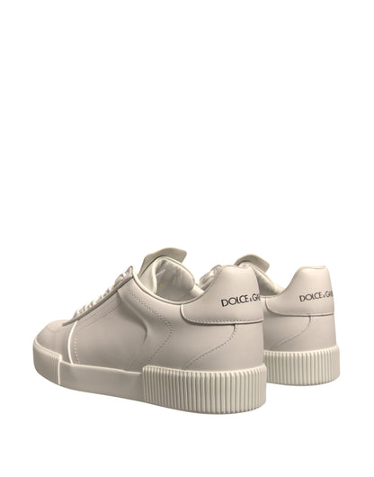 Dolce & Gabbana White Miami Leather Low Top Sneakers Shoes - EU44/US11