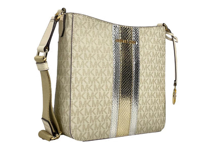 Michael Kors Jet Set Small Messenger Crossbody Bag Pale Gold