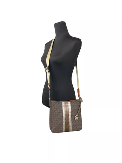 Michael Kors Jet Set Small Messenger Crossbody Bag Brown