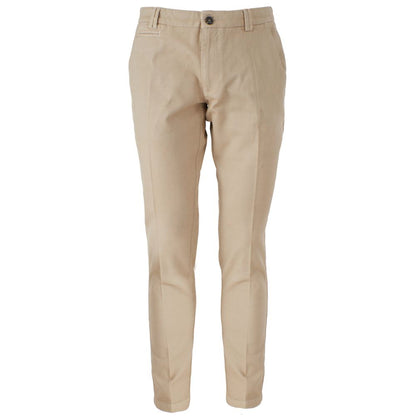 Yes Zee Beige Cotton Jeans & Pant