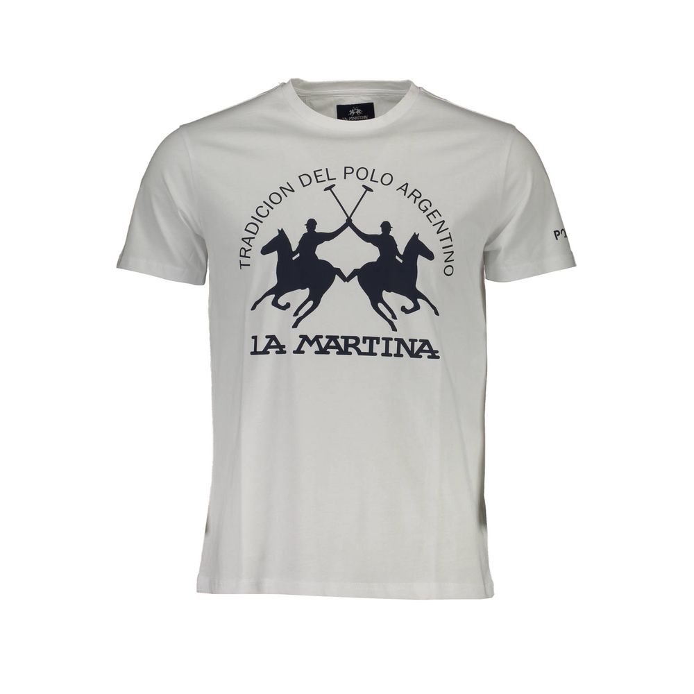 La Martina White Cotton Men T-Shirt - XL