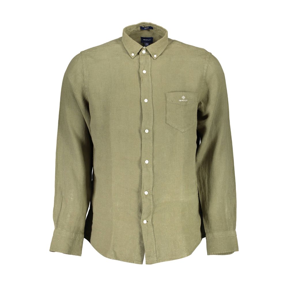 Gant Green Linen Men Shirt