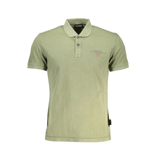 Napapijri Green Cotton Men Polo Shirt