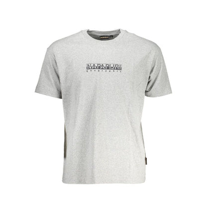 Napapijri Gray Cotton Men T-Shirt - XL