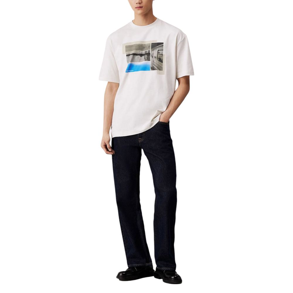 Calvin Klein Jeans Cream Cotton T-Shirt