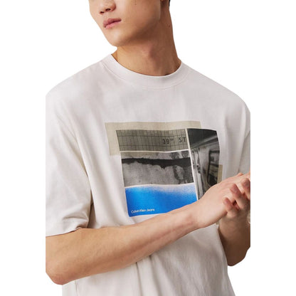 Calvin Klein Jeans Cream Cotton T-Shirt