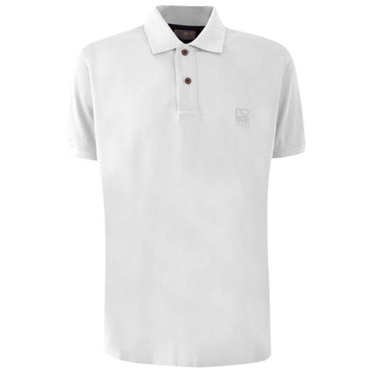 Yes Zee White Cotton Men Polo Shirt