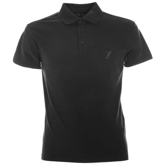 Yes Zee Black Cotton Men Polo Shirt - 3XL