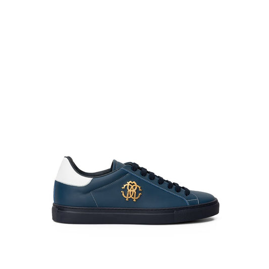 Roberto Cavalli Blue Leather Sneaker - EU43/US10