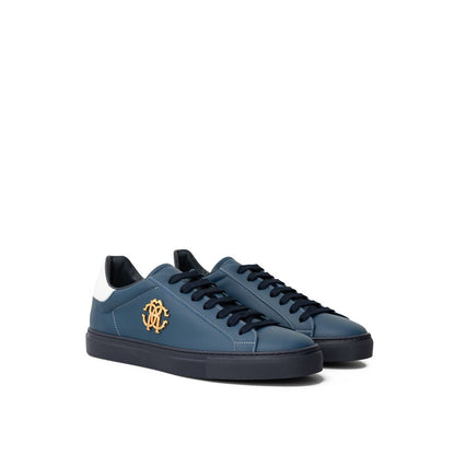 Roberto Cavalli Blue Leather Sneaker - EU43/US10