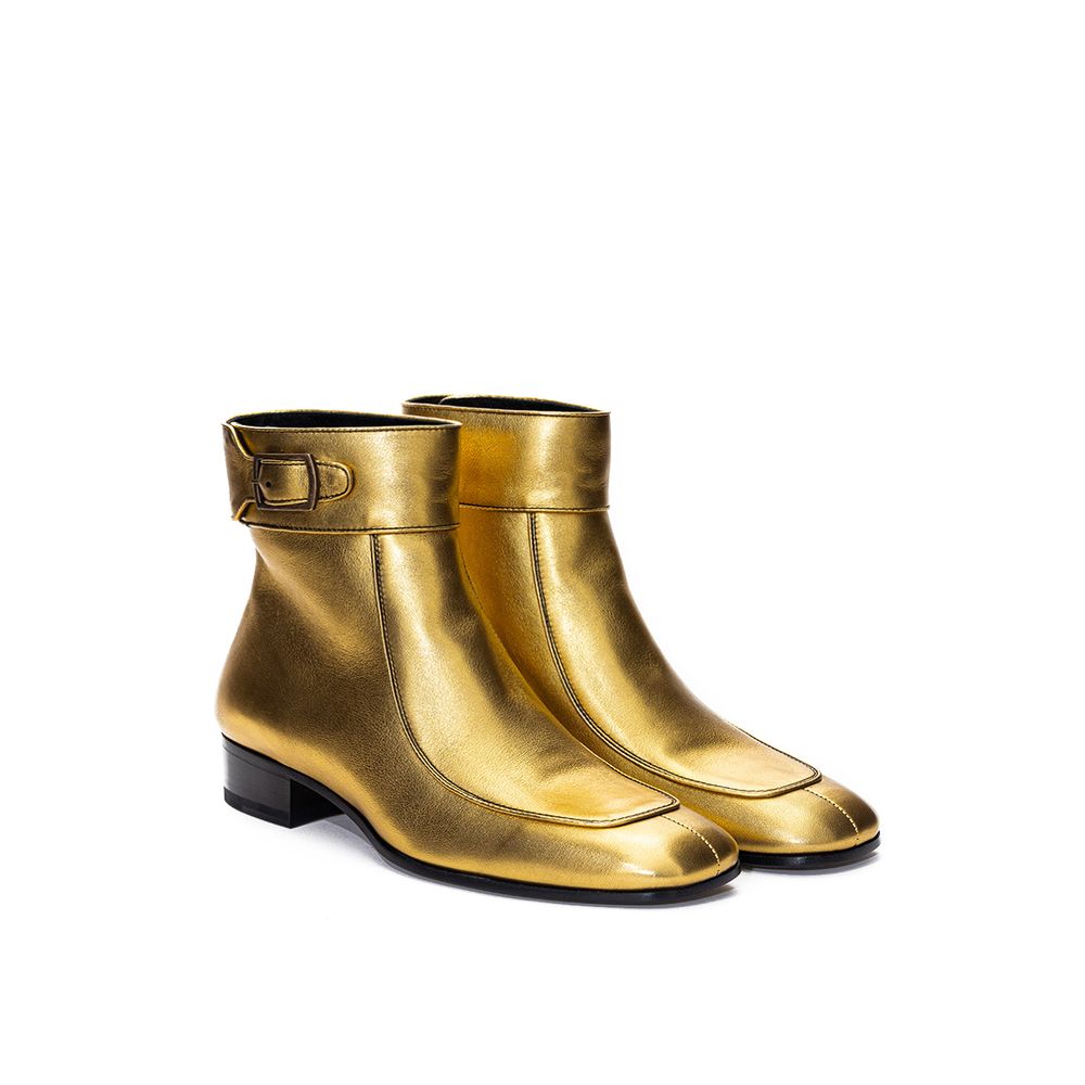 Saint Laurent Gold Leather Boot - EU35/US5