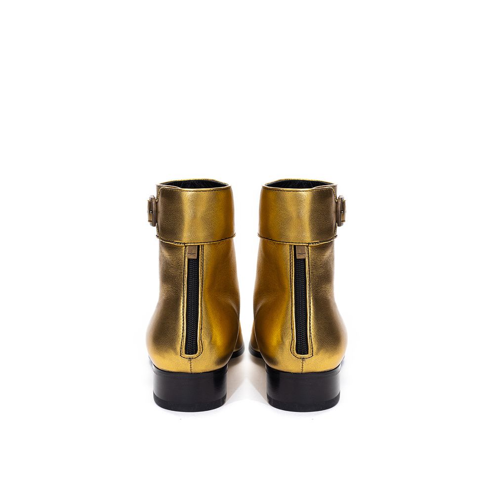 Saint Laurent Gold Leather Boot - EU35/US5