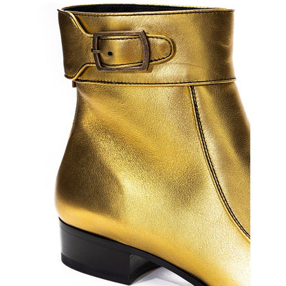 Saint Laurent Gold Leather Boot - EU35/US5