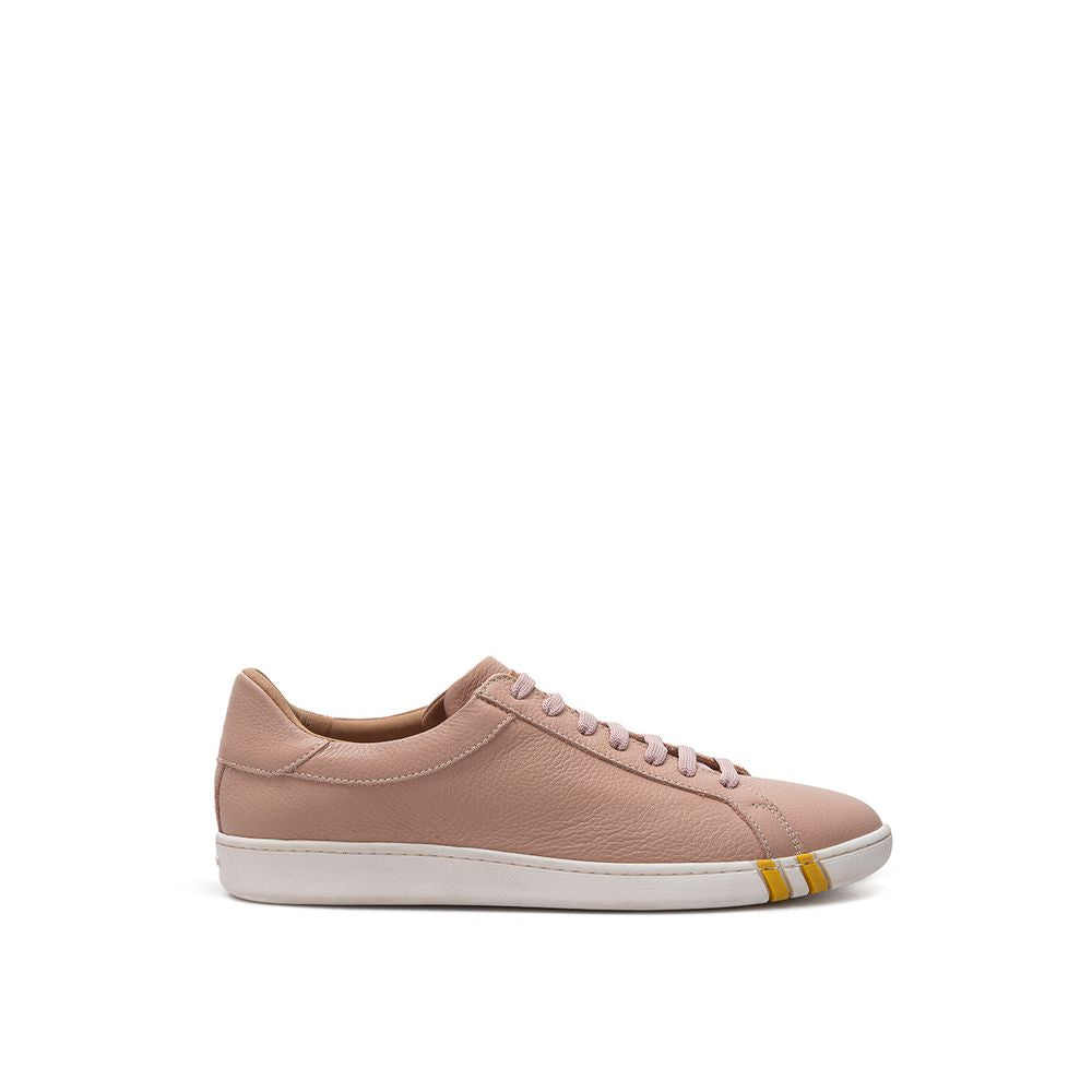 Bally Elegant Pink Cotton Leather Sneakers - EU37/US7