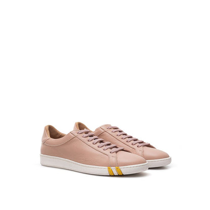 Bally Elegant Pink Cotton Leather Sneakers - EU37/US7