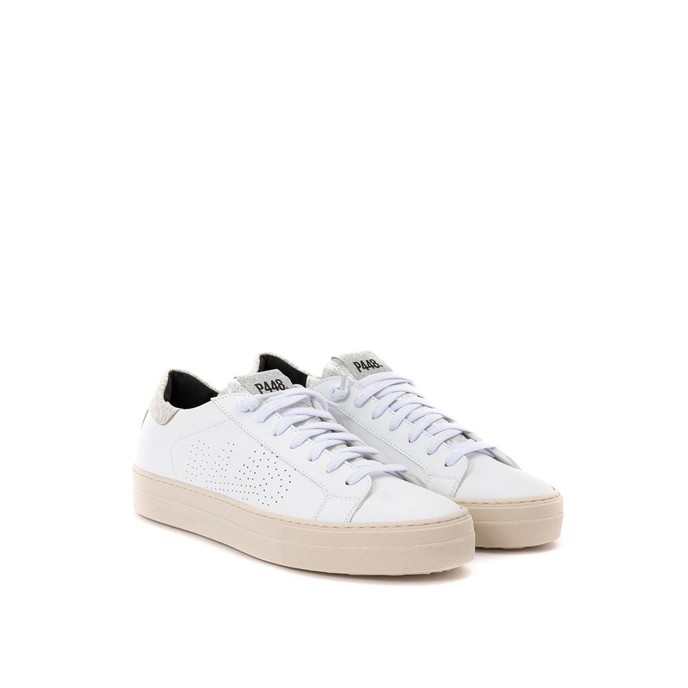 P448 White Leather Sneakers Elegant Casual Footwear - EU36/US6