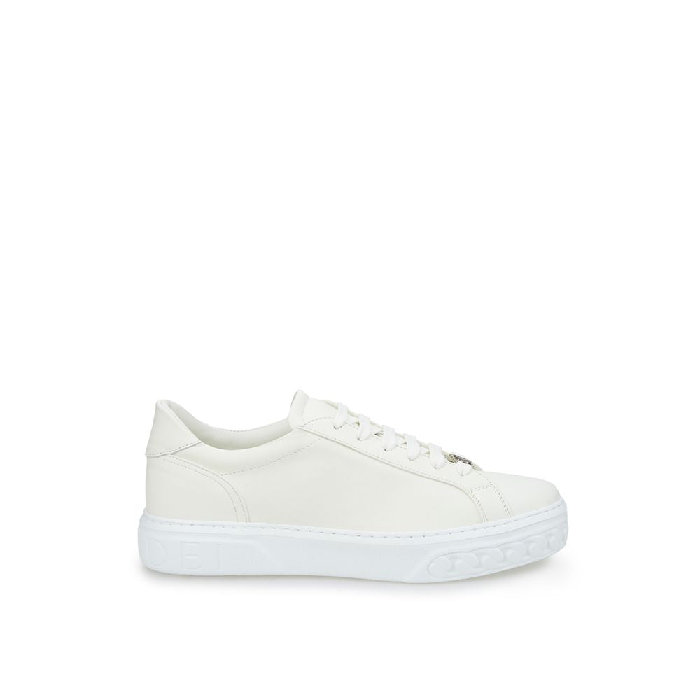 Casadei Sleek White Leather Sneakers - EU40/US10