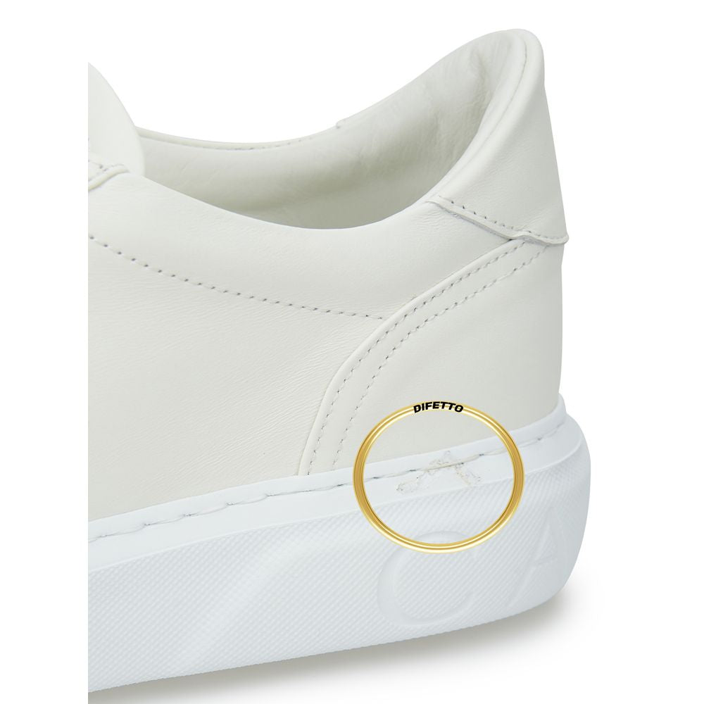 Casadei Sleek White Leather Sneakers - EU40/US10