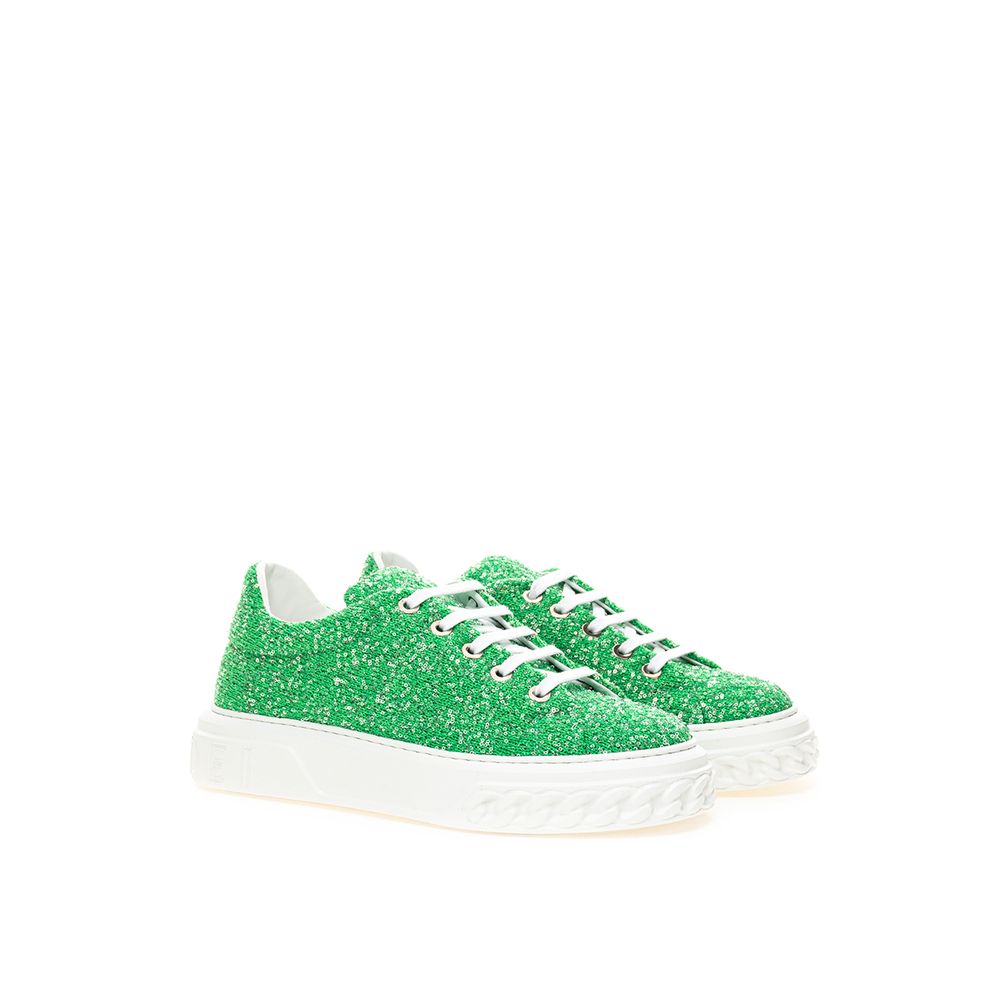 Casadei Emerald Elegance Leather Sneakers - EU40/US10