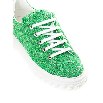 Casadei Emerald Elegance Leather Sneakers - EU40/US10