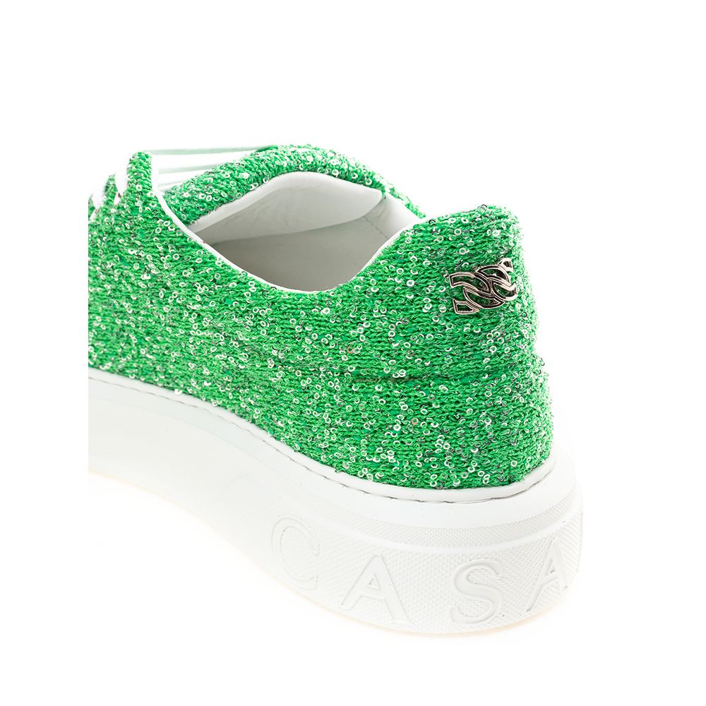 Casadei Emerald Elegance Leather Sneakers - EU40/US10