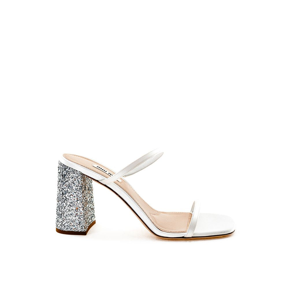 Miu Miu White Silk Sandal - EU39/US9