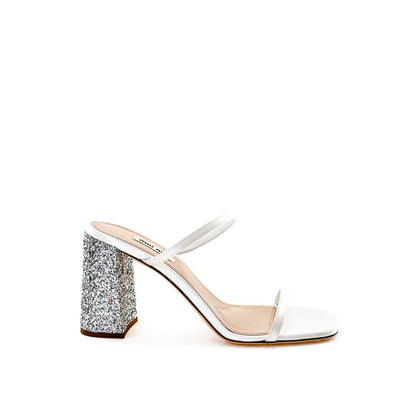 Miu Miu White Silk Sandal - EU39/US9