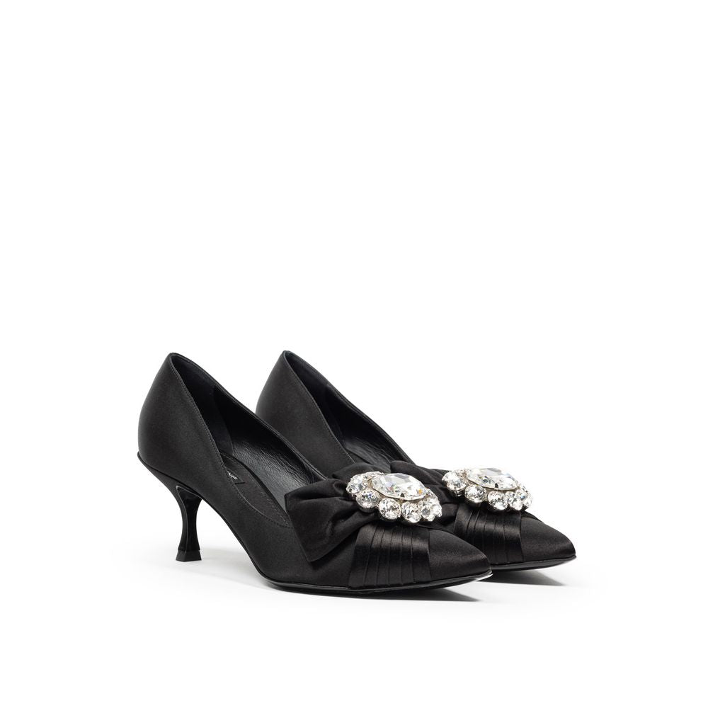 Dolce & Gabbana Black Viscose Pump - EU38.5/US8.5