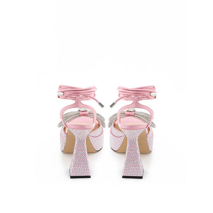 MACH & MACH Chic Pink Leather Platforms for Elevated Style - EU37/US7