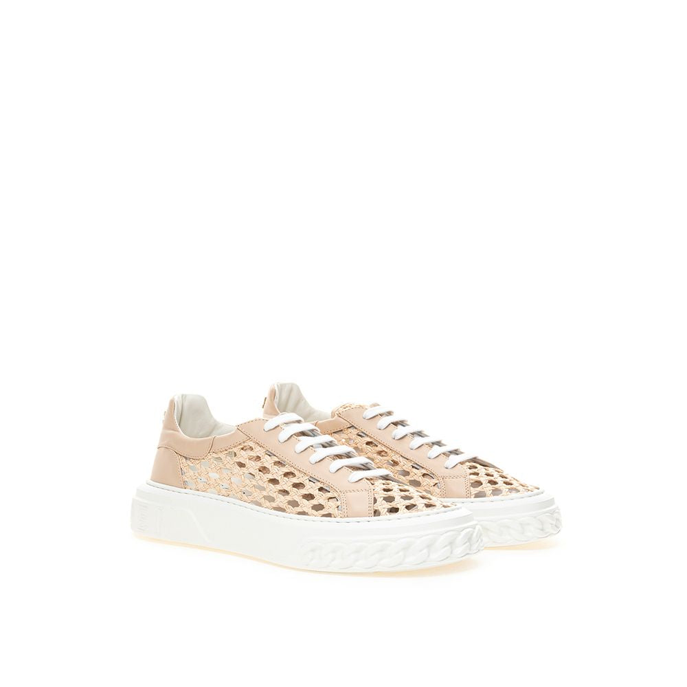 Casadei Chic Beige Leather Sneakers - EU41/US11