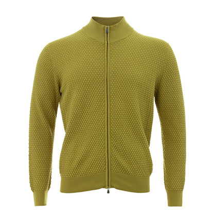 Gran Sasso Elegant Yellow Cotton Cardigan for Men - IT50 | L