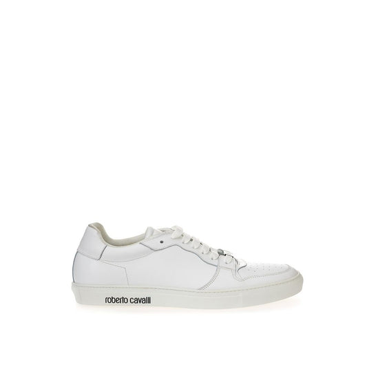 Roberto Cavalli White Leather Sneakers Luxe Footwear - EU36/US6