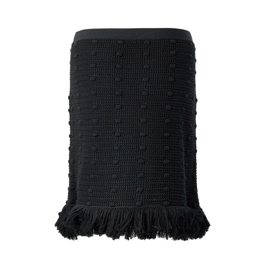 Bottega Veneta Elegant Black Cotton Skirt - L