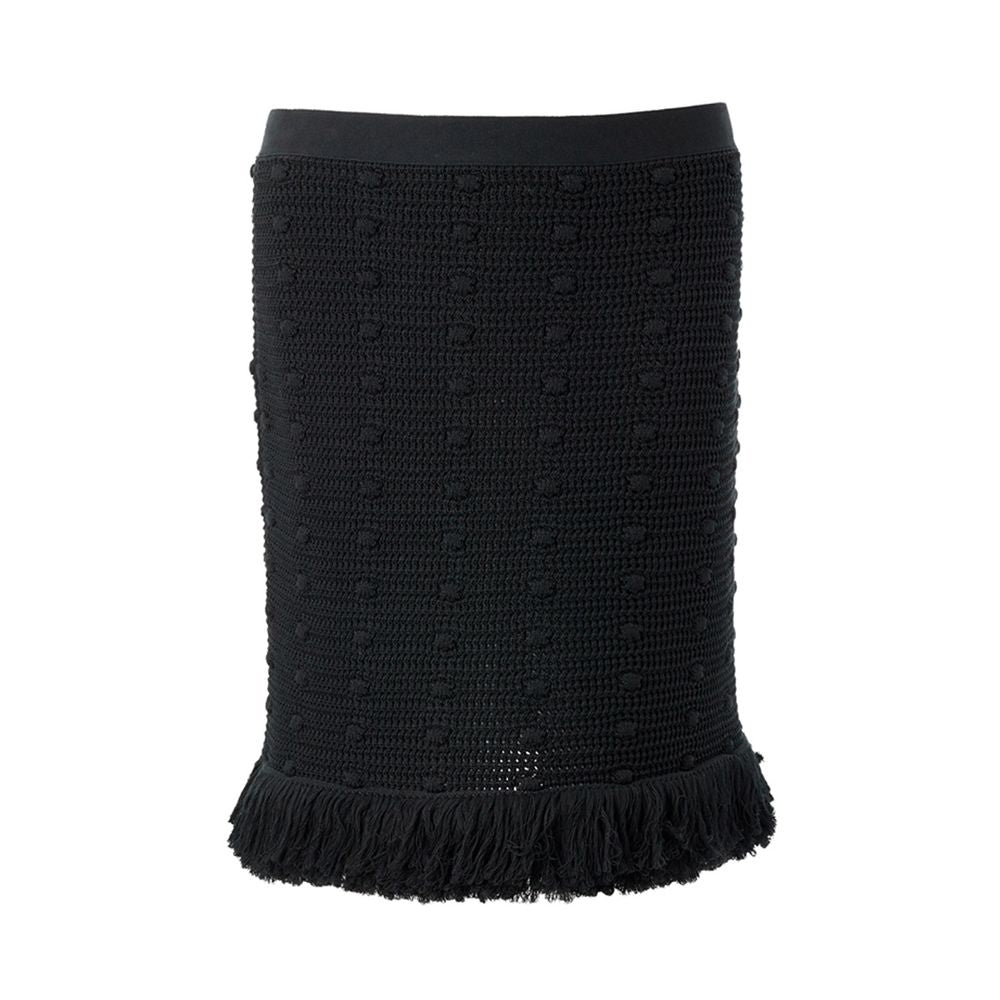 Bottega Veneta Elegant Black Cotton Skirt - L