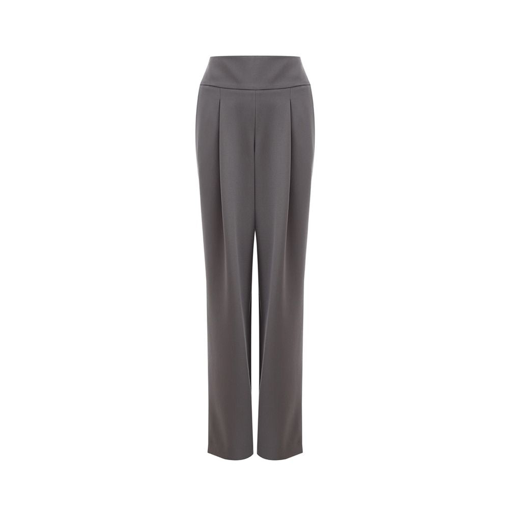 Lardini Chic Gray Wool Trousers for Sophisticated Style - IT40|S