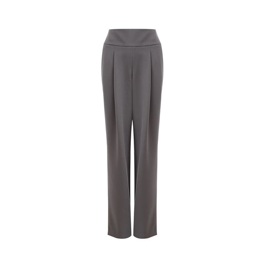 Lardini Chic Gray Wool Trousers for Sophisticated Style - IT40|S