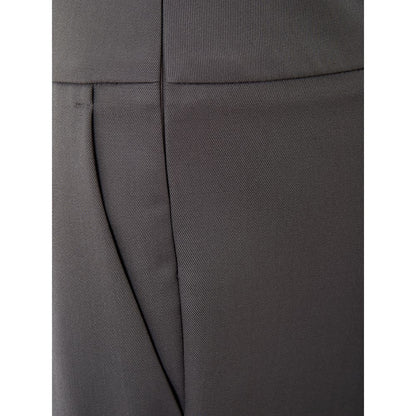 Lardini Chic Gray Wool Trousers for Sophisticated Style - IT40|S