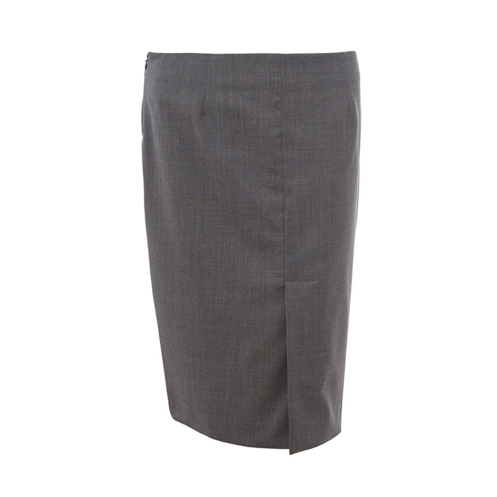 Lardini Chic Gray Wool Pencil Skirt - IT40|S