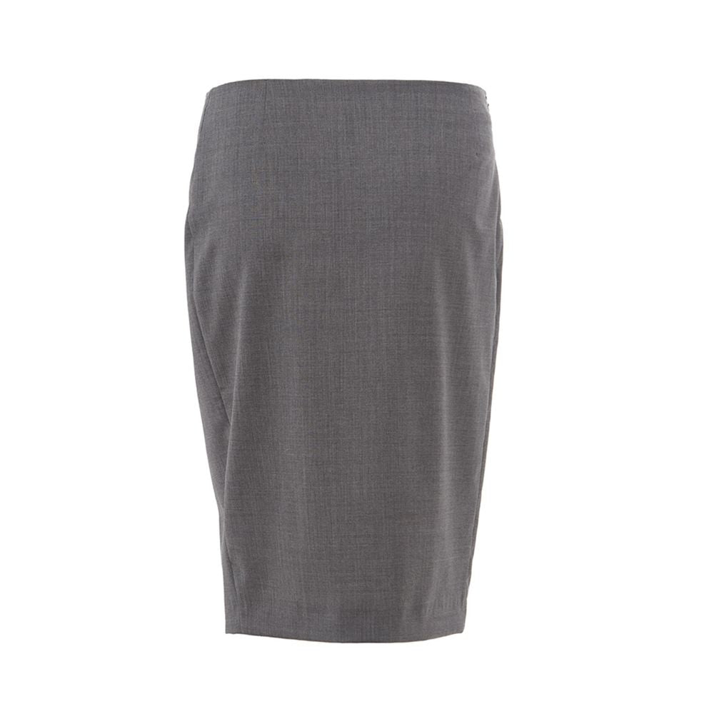 Lardini Chic Gray Wool Pencil Skirt - IT40|S