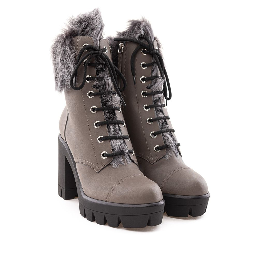 Giuseppe Zanotti Gray Eco Leather Boot - EU37/US7