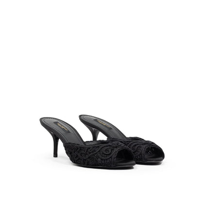 Dolce & Gabbana Black Cotton Sandal