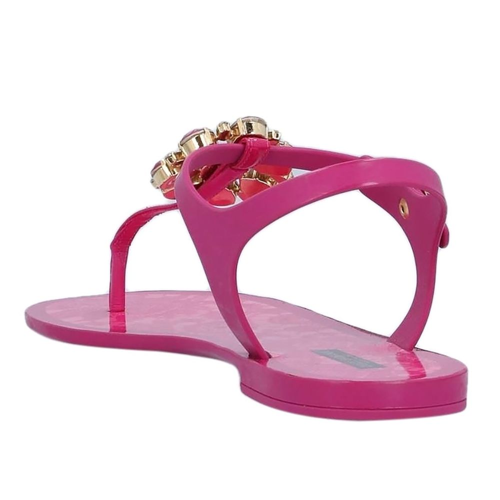 Dolce & Gabbana Fuchsia Cotton Sandal - EU36/US6