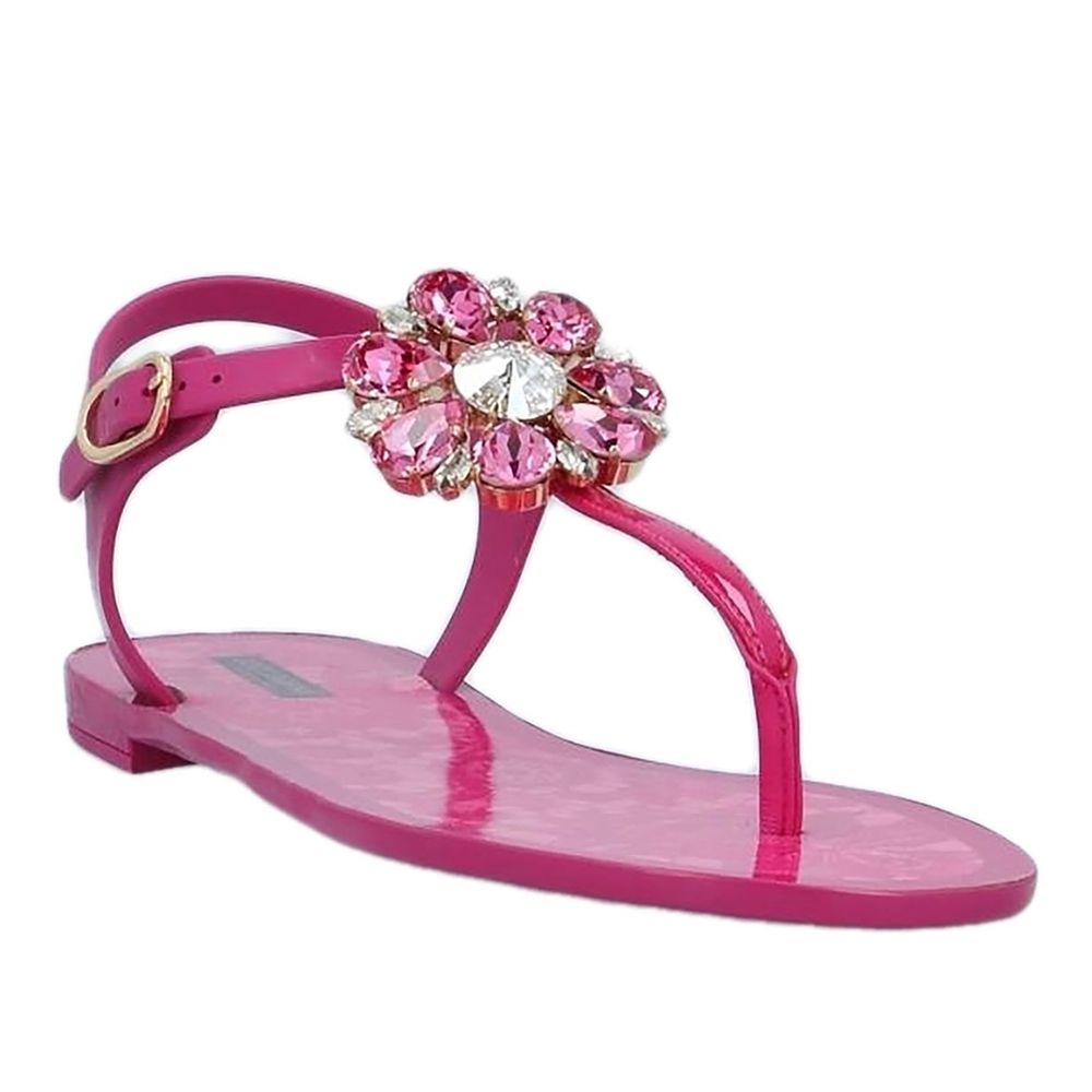 Dolce & Gabbana Fuchsia Cotton Sandal - EU36/US6