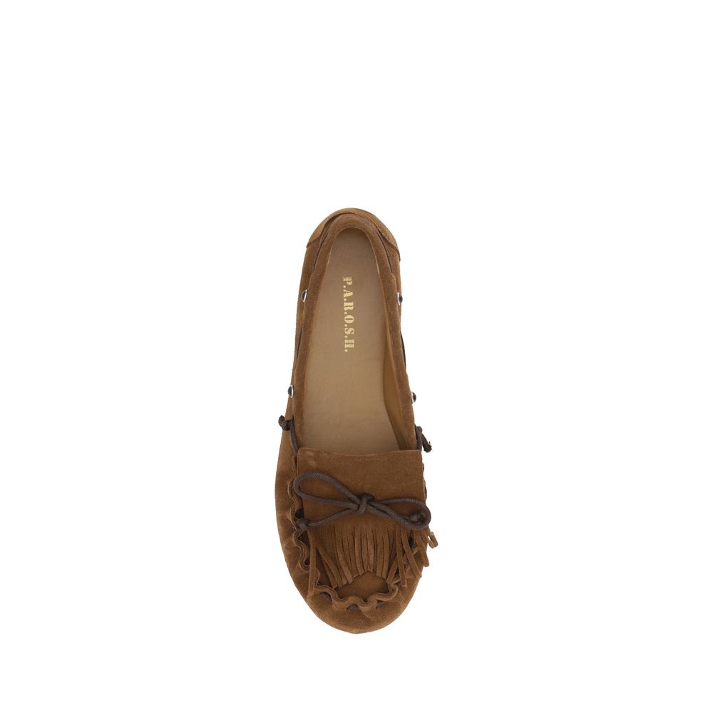 P.A.R.O.S.H. Suede leather Loafers with fringes