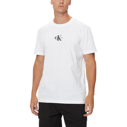 Calvin Klein Jeans White Cotton Rigenerato T-Shirt - IT44 | S