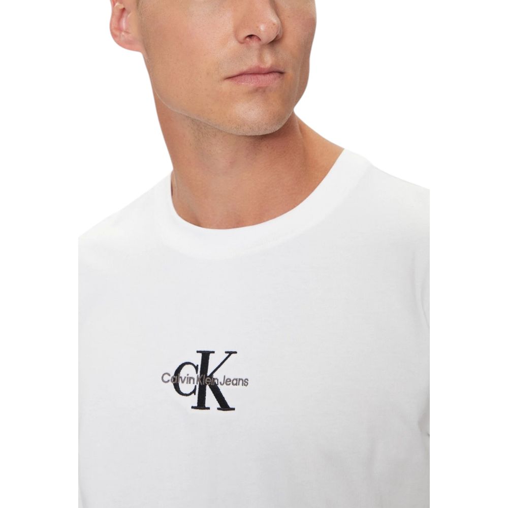 Calvin Klein Jeans White Cotton Rigenerato T-Shirt - IT44 | S