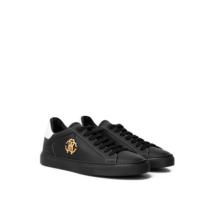 Roberto Cavalli Black Leather Sneaker - EU44/US11