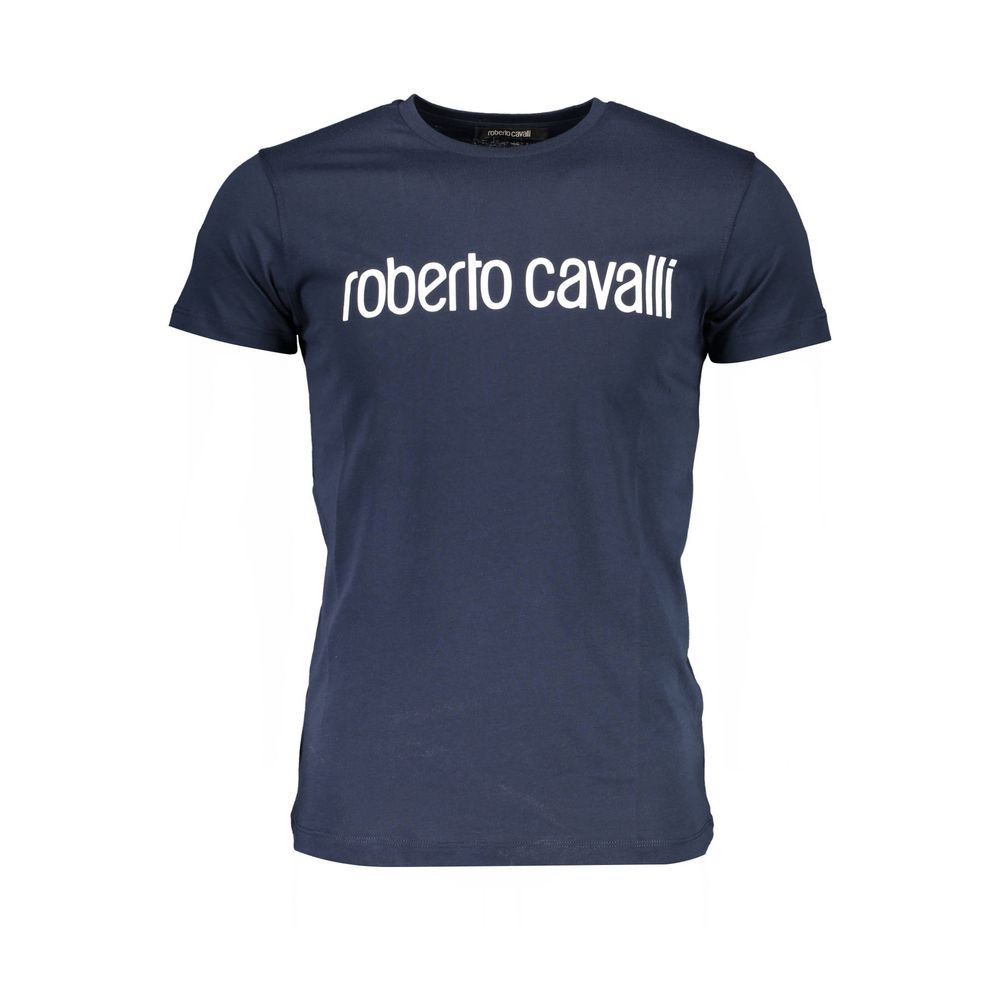 Roberto Cavalli Blue Cotton Men T-Shirt - XL