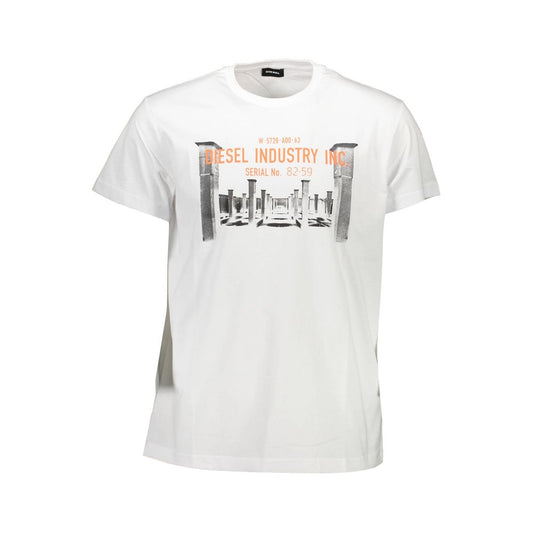 Diesel White Cotton Men T-Shirt - XL