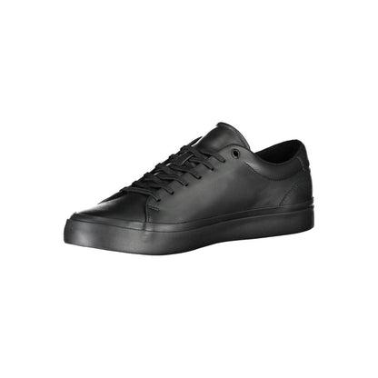 Tommy Hilfiger Black Leather Men Sneaker - EU40/US7